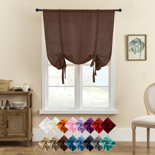 Modern Roman Short Curtain Amazon AliExpress Wish Hot Products Solid Color Transparent Pervious Classic Window Screen