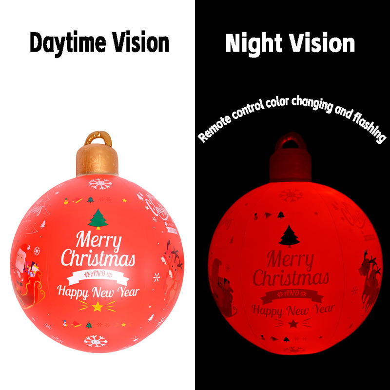 跨境圣诞节用品Christmas庭院派对氛围装饰布置PVC灯笼充气圣诞球|undefined