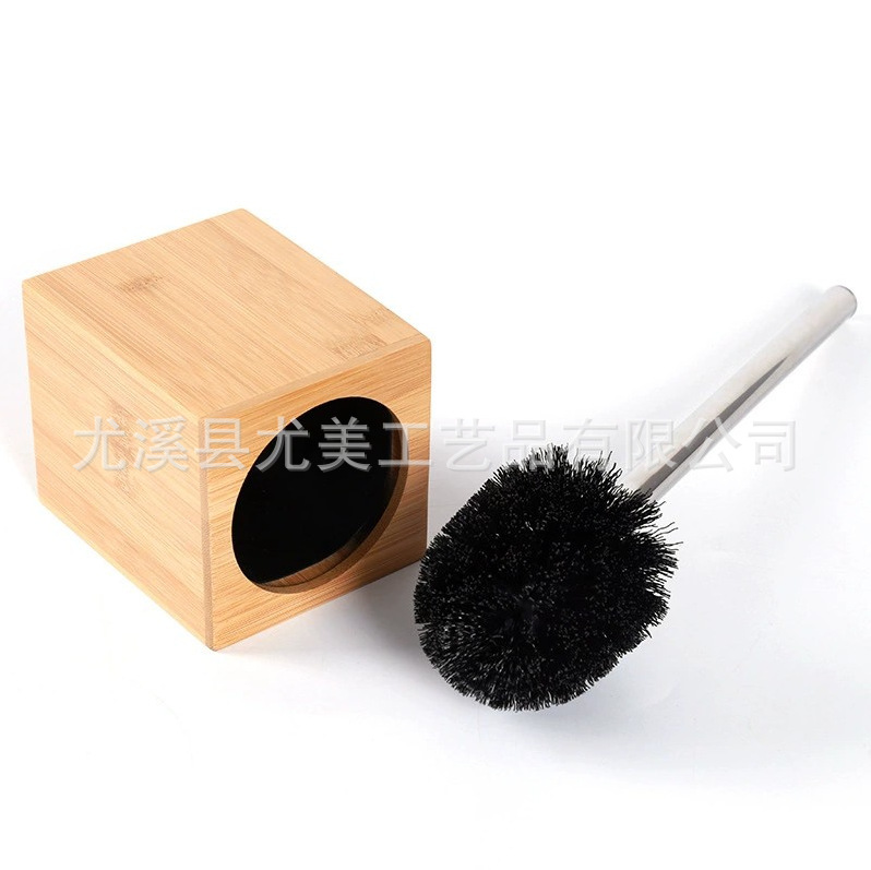 Cepillo de baño de bambú Cepillo de limpieza Cepillo de lavado de mango largo Cepillo de inodoro Juego de cepillo de inodoro