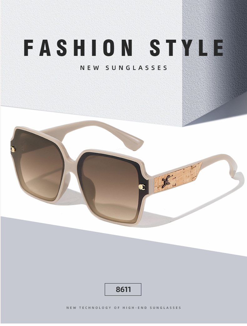 Women's Sunglasses Large Frame Uv Resistant Fashionable Glasses_voghion.com