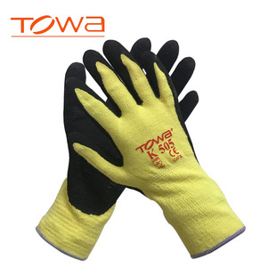 TOWA k-505 Cut-resistant Gloves NBR Gloves Kevlar Wear-resistant Non-slip Protective Gloves Nitrile Palm-coated Protection