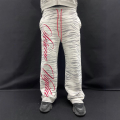 ヨーロッパとアメリカの貿易パーソナライズされたプリントジッパースウェットシャツとスウェットパンツスーツ長袖プルオーバーパーカーレトロジャケットストリートy2