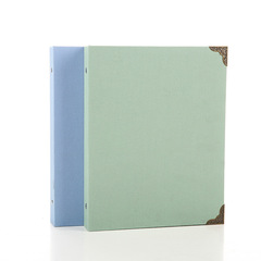 亞馬遜復古diy相冊 手工粘貼黑卡金屬包角活頁相冊本拍立得相冊