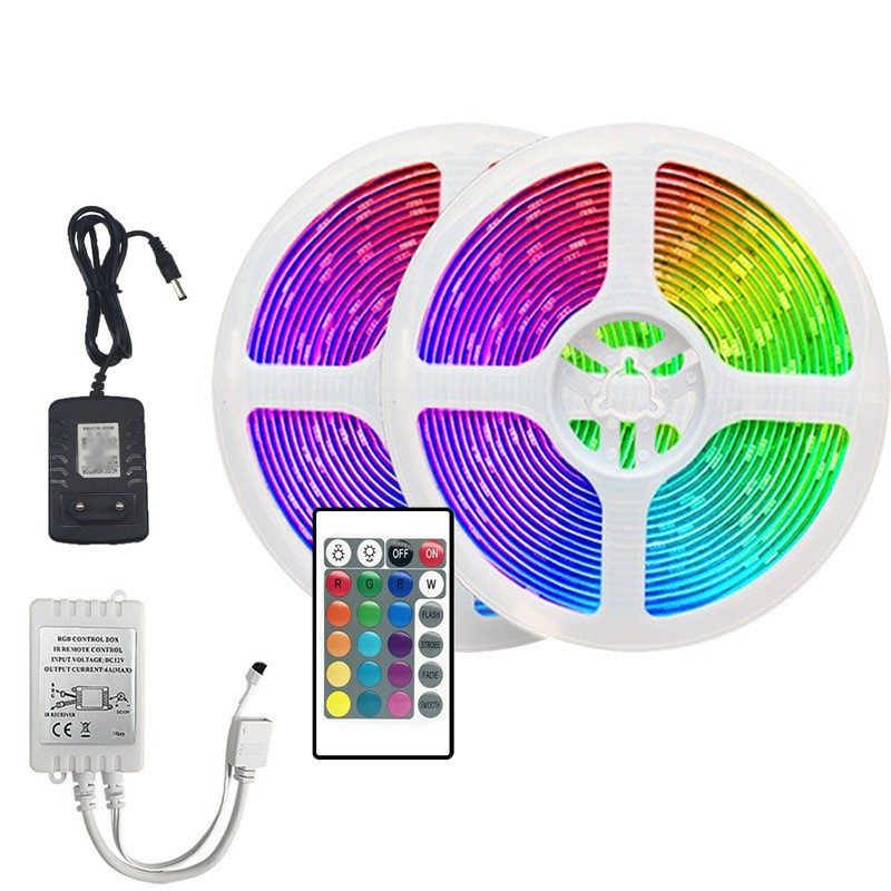 Controlador infrarrojo de 12v-24 teclas + fuente de alimentación europea/estadounidense