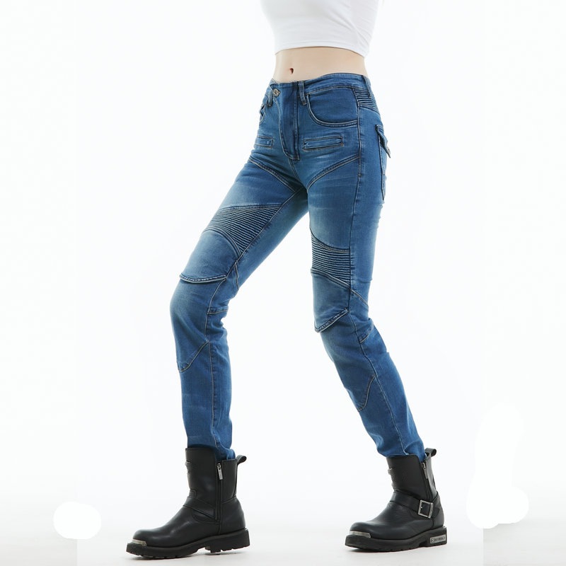VOLERO jeans de motocicleta para mujeres jinetes jeans de motocicleta para montar pantalones anticaídas protectores de silicona