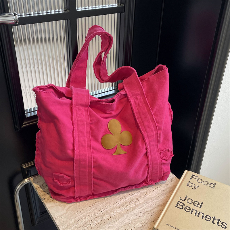Denim retro capacious shoulder bag, one-shoulder bag, cloth bag, for students