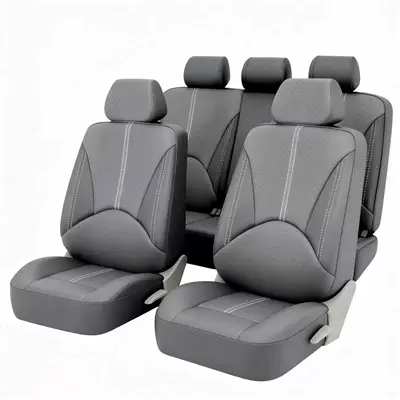 Decoration, Seat cushion, seat cover - perforated-gray-five-seater-nine-piece-set