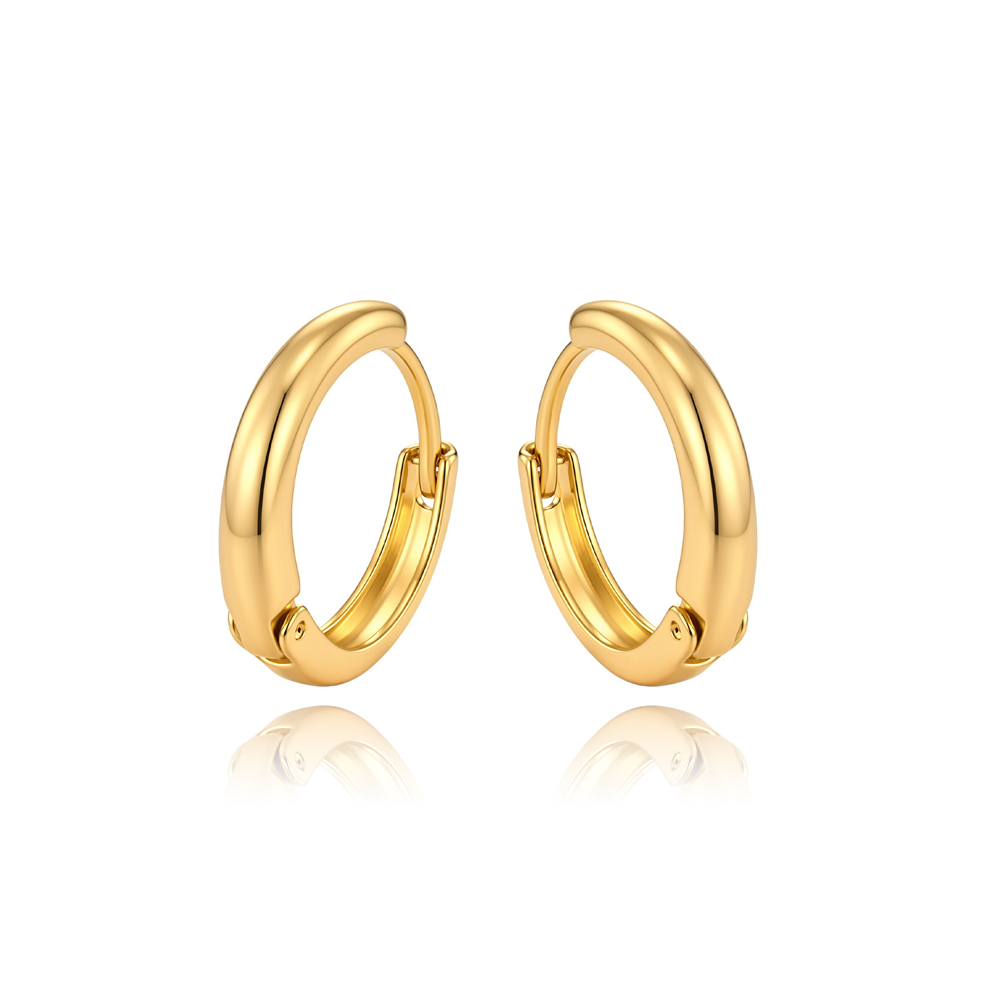 Xuping europa y americana transfronterizos simple geometría brillante aleación de cobre chapado 24k color ligero lujo temperamento auriculares al por mayor mujeres