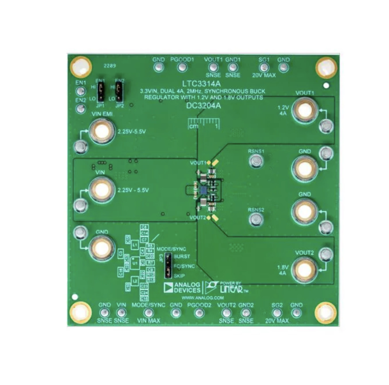 DC3204A LTC3314A - DC/DC，步降 2 非隔离 输出评估板 开发工具
