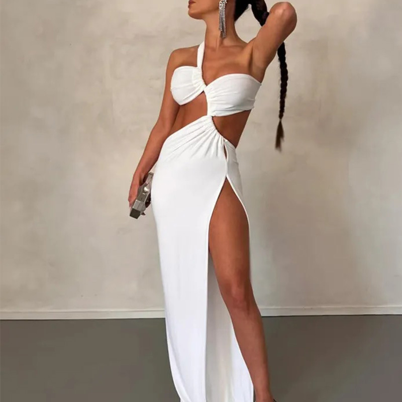 Neue Damenmode für Frühling 2026, grenzüberschreitende europäische und amerikanische Kleider, modische, trendige One-Shoulder-Kleider_voghion.com