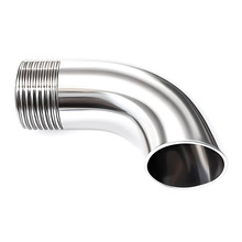 不锈钢304单头外丝弯头卫生级双头外螺纹丝扣弯管外牙水龙头