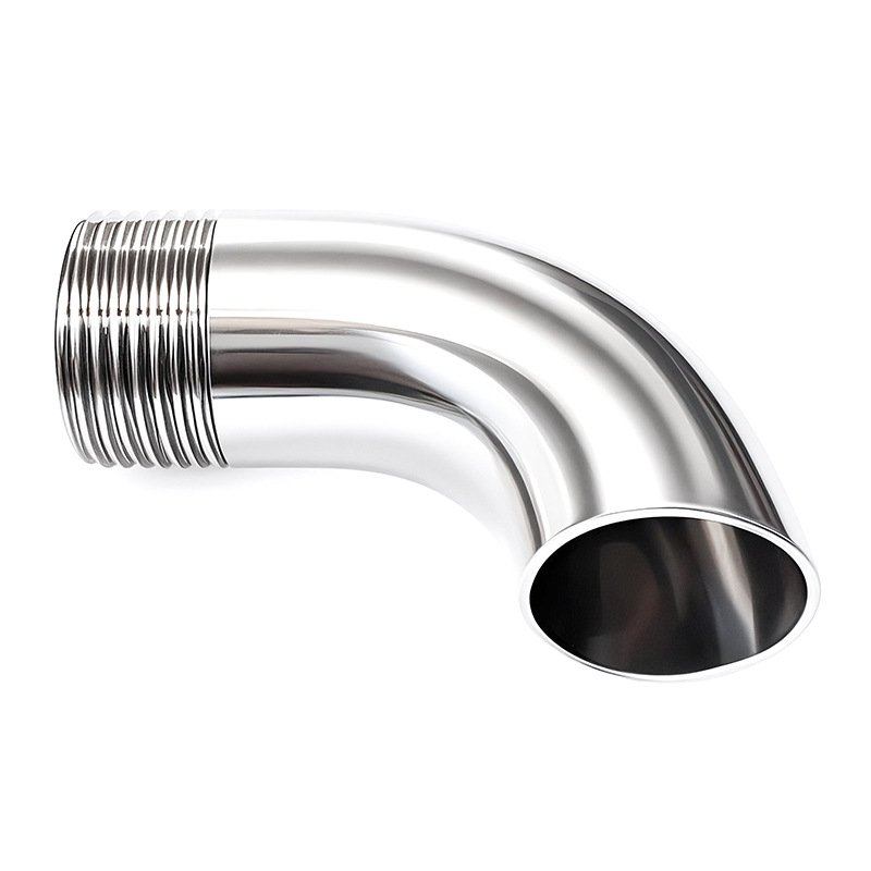 不锈钢304单头外丝弯头卫生级双头外螺纹丝扣弯管外牙水龙头