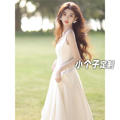 150小柄な背のフランス風ストラップワンピース女春夏の高級感があります。