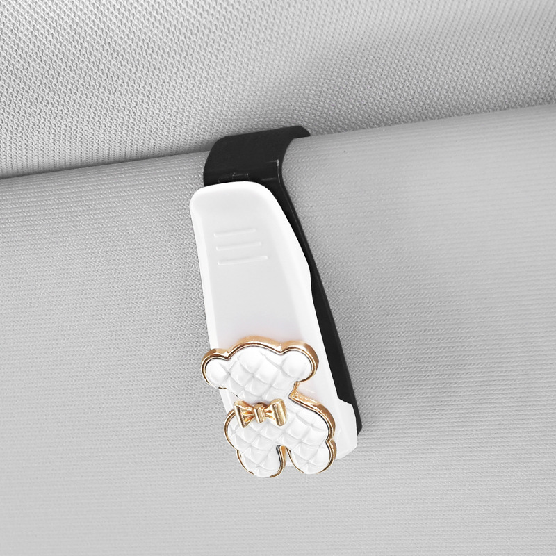 Qìchē – Car Glasses Clip/Bill Clip Multifunctional Storage Clip - white