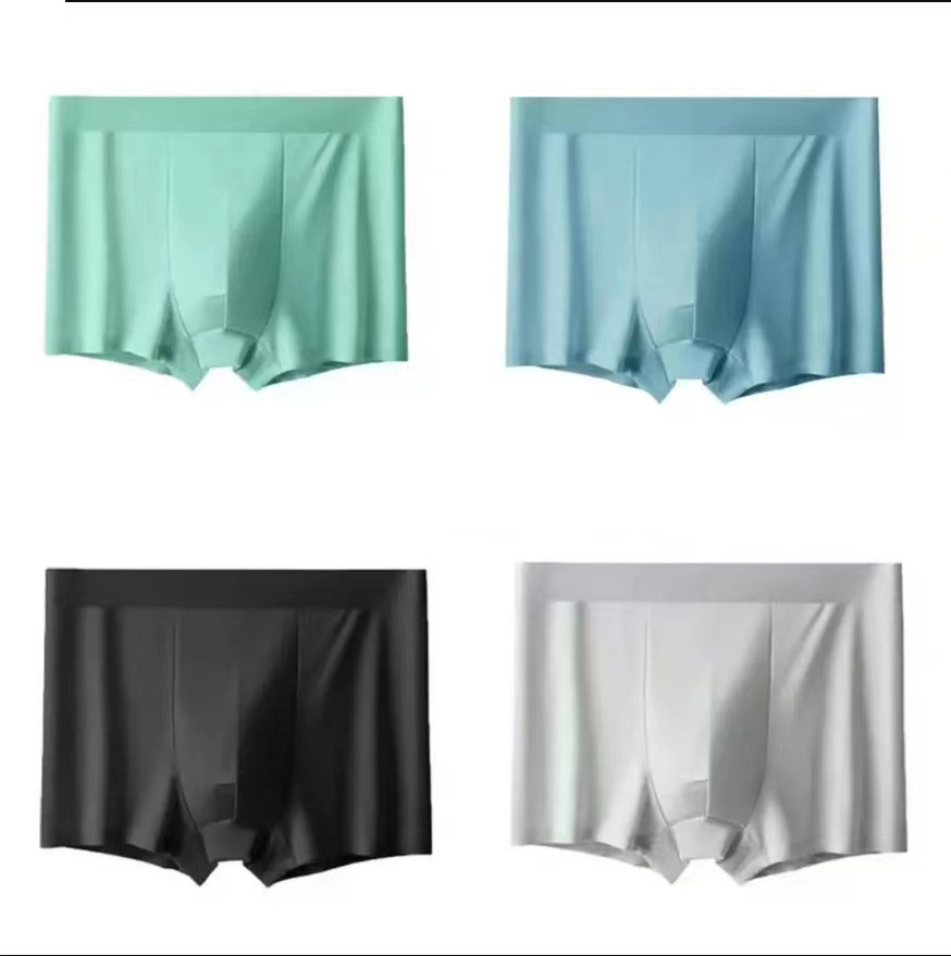 Entrega de ropa interior para hombres de seda de hielo verano ultrafino transpirable antibacteriano juvenil hombres Boxer shorts cabeza suministro transfronterizo