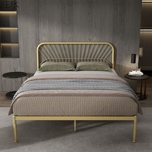 SY铁艺床双人床1.2米加厚加固1米铁架床1.5米单人床简约现代网红