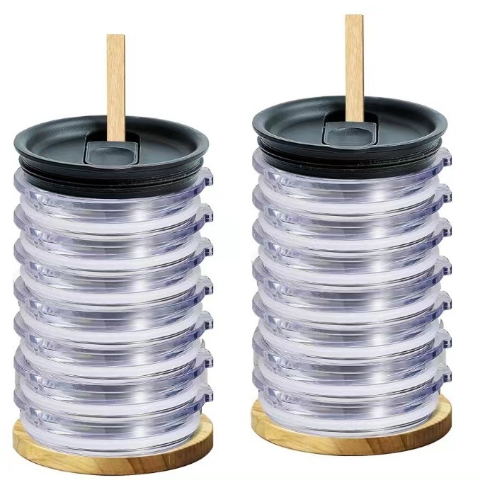 Venta caliente transfronteriza tapa de la taza organizador de madera extraíble estante de almacenamiento de cocina universal Mason tapa organizador