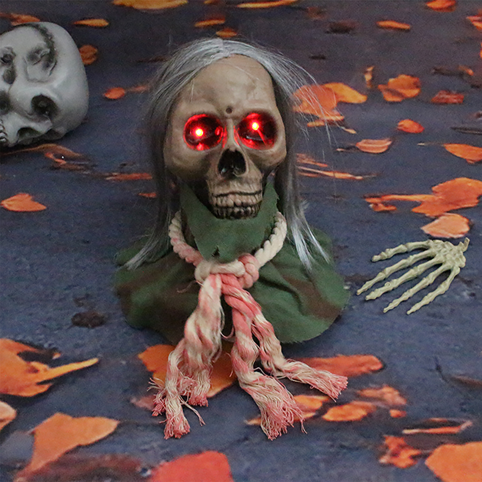 Decoración de Halloween, fantasma colgante, control de voz, fantasma luminoso eléctrico, llamada fantasma, acción a gran escala, sala secreta de fantasmas, decoración de fiesta, accesorios