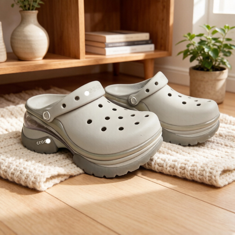 Cross2026 New Model Little Dolphin Clogs for Women, Summer Outdoor Thick-Soled Height-Increasing Beach Sandals in Stock