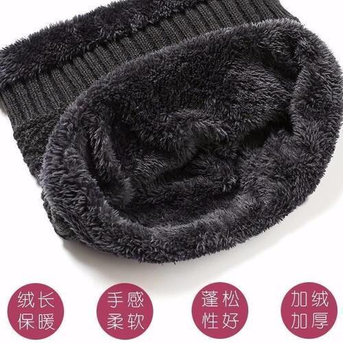 Winter Knitted Wool Hat with Fleece Lining and Thickening, Korean Style Trendy Warmth Insulation Cold Protection Cycling Hat for Men in Autumn and Winter