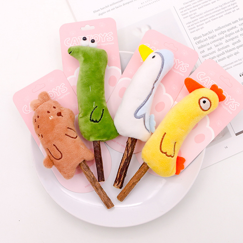 Cat Doll Cleaning Oral Snacks Teeth Cleaning and Vent Doll Supplies Kitten Wooden Polygonum Teething Stick Cat Toy