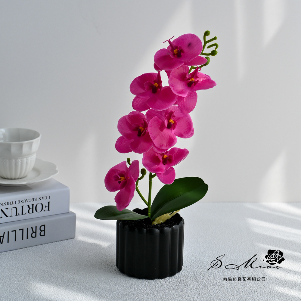 7 flores mariposa orquídea bonsai simulación creativa flor falsa decoración del hogar fotografía de bodas flores artificiales adornos