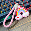 Cute woven three dimensional keychain, rainbow cartoon pendant from soft rubber, factory direct supply, in 3d format, Birthday gift