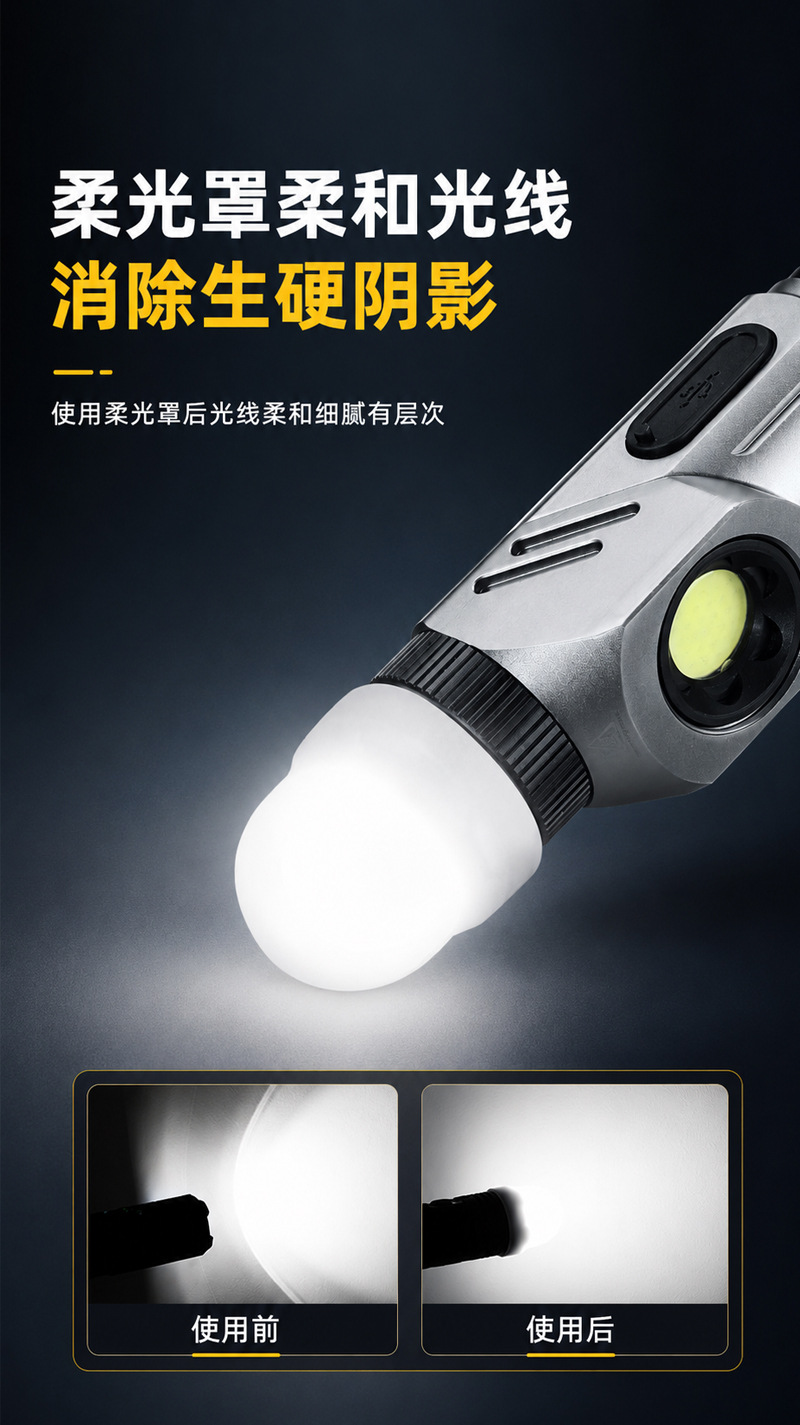 2026 New Model Seven-Color Ultra-Bright Flashlight with Long Battery Life, High Power, Large Capacity, Outdoor Spotlight for Long-Distance Illumination
