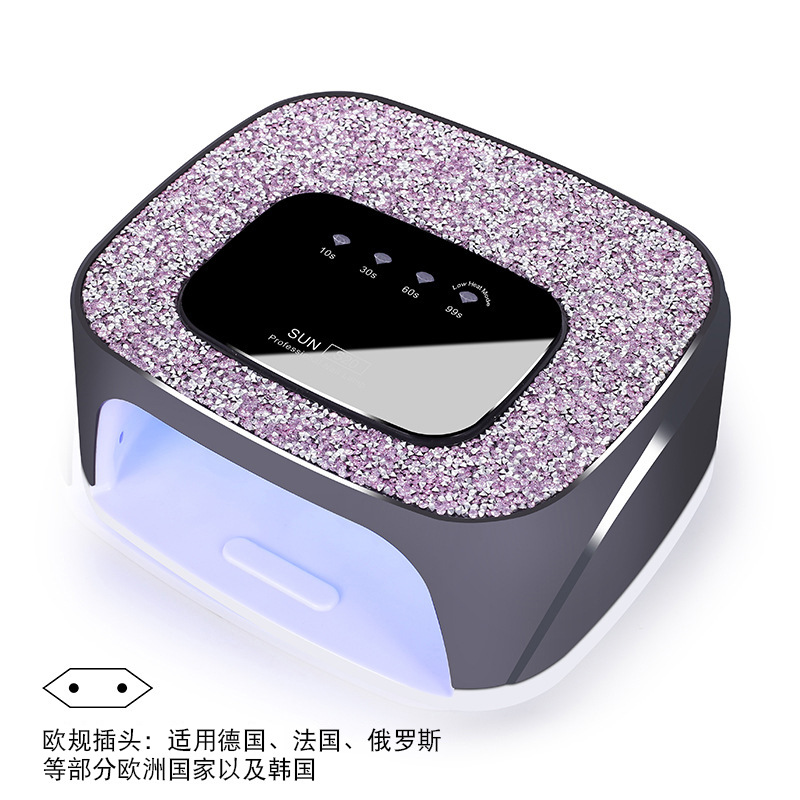 Lámpara para hornear uñas con incrustaciones de diamantes 168W lámpara para hornear uñas de secado rápido lámpara para hornear uñas de alta potencia máquina de fototerapia