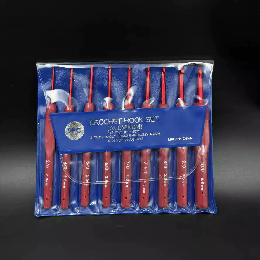 Тканые инструменты иглы для шерстяной одежды TPR смешанные PP крючком мягкая ручка алюминиевый крючок 9 шт набор мешков opp