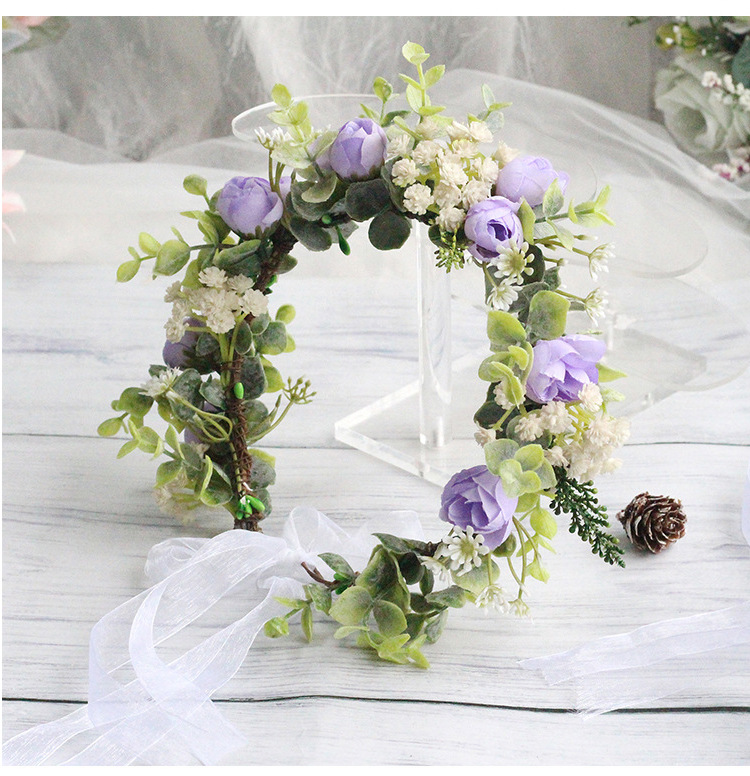 Flower Pattern Women'S Gender Elegant Style Elegant Flower Cloth Hair Band