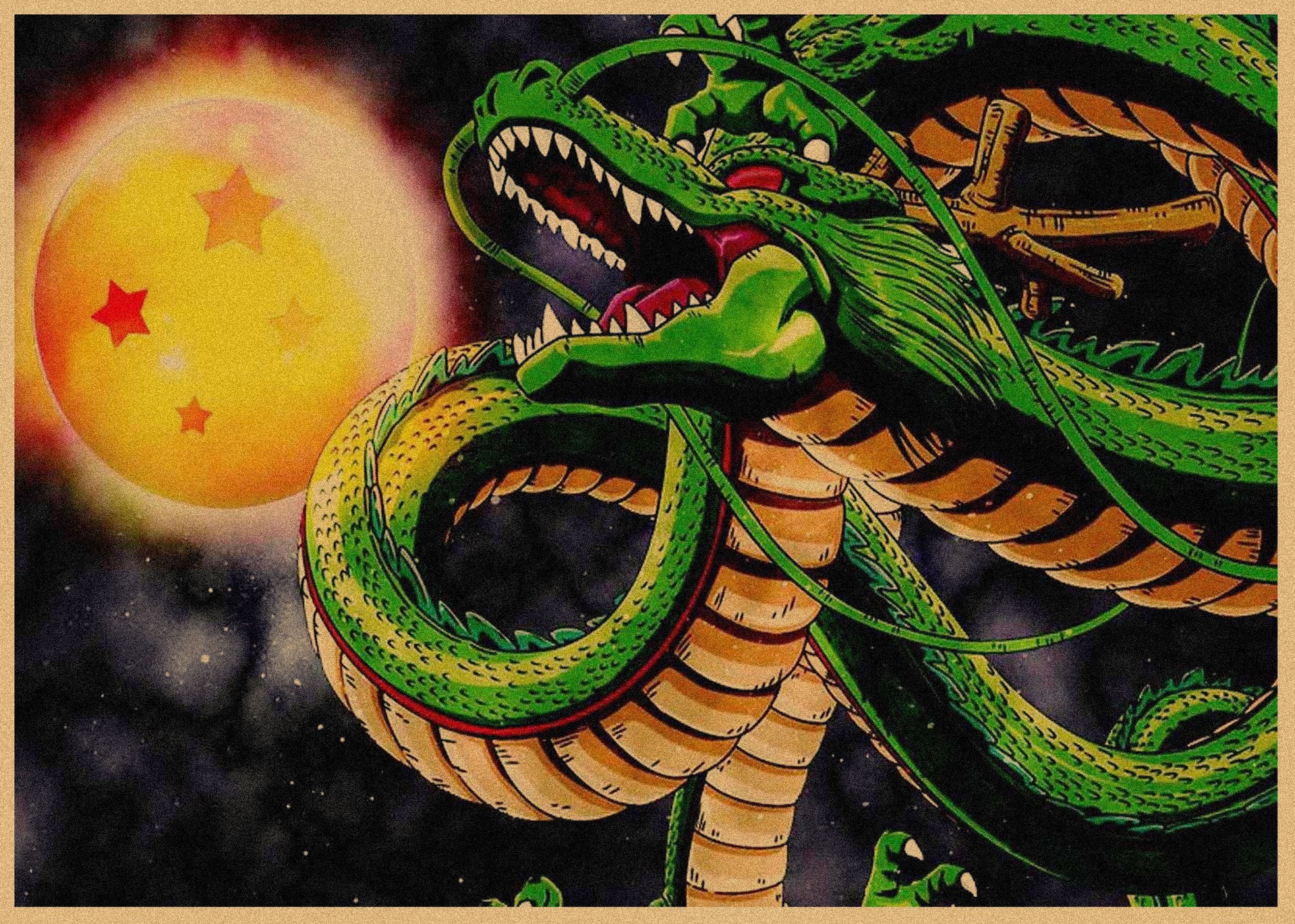 日本式アニメ七龍珠アラレ復古クラフト紙ポスター鳥山明装飾画孫悟空壁画316