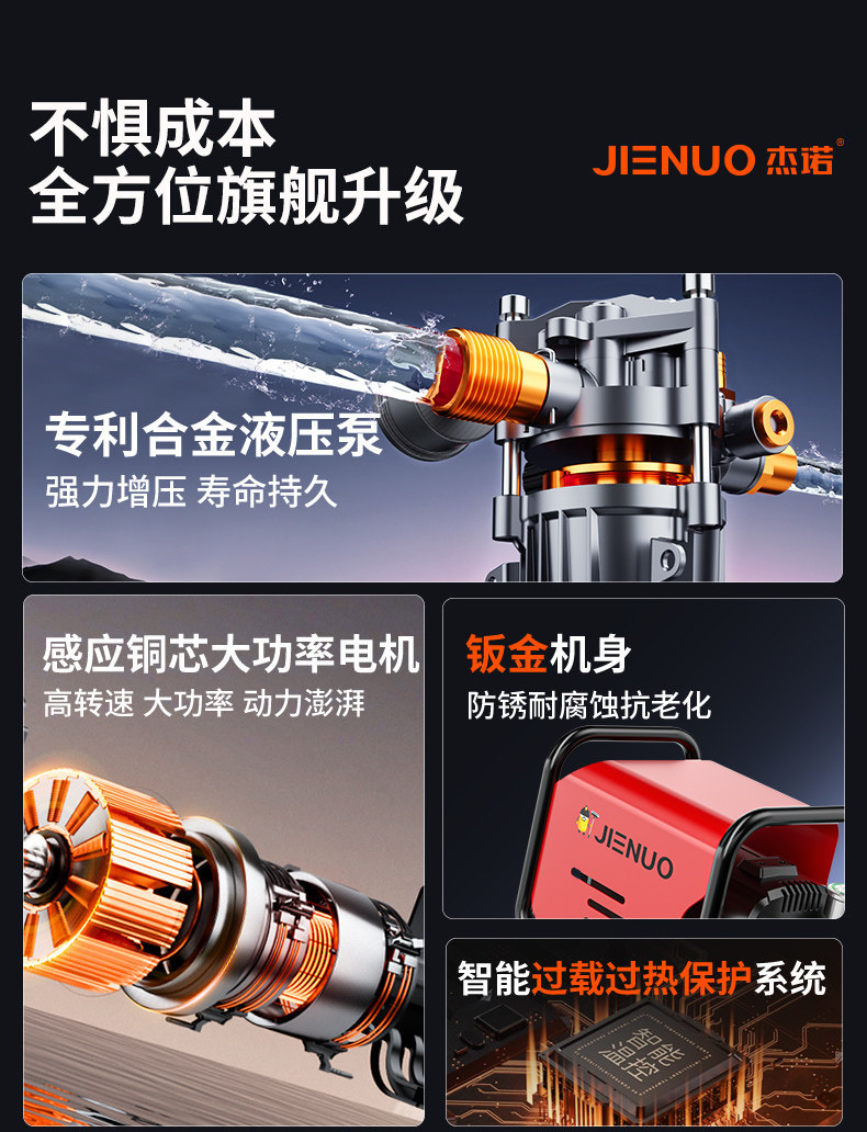 Car Washing Machine 220V Household High-Pressure Water Pump High-Power Booster Super Powerful Floor Cleaning Tool Car Washing Water Gun Cleaning Machine