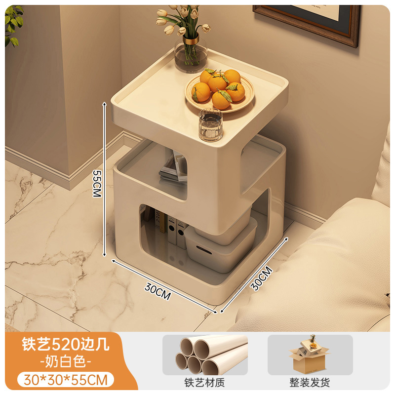 Sofá de lado gabinete simple meseta de té creativa con lámpara sala de estar estante doméstico mesa pequeña