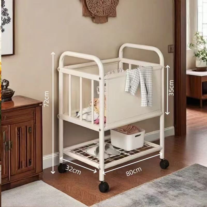 Dirty Clothes Basket, Large Household Laundry Basket, Storage Bin, Bathroom Organizer, Movable Trolley, Dirty Clothes Basket