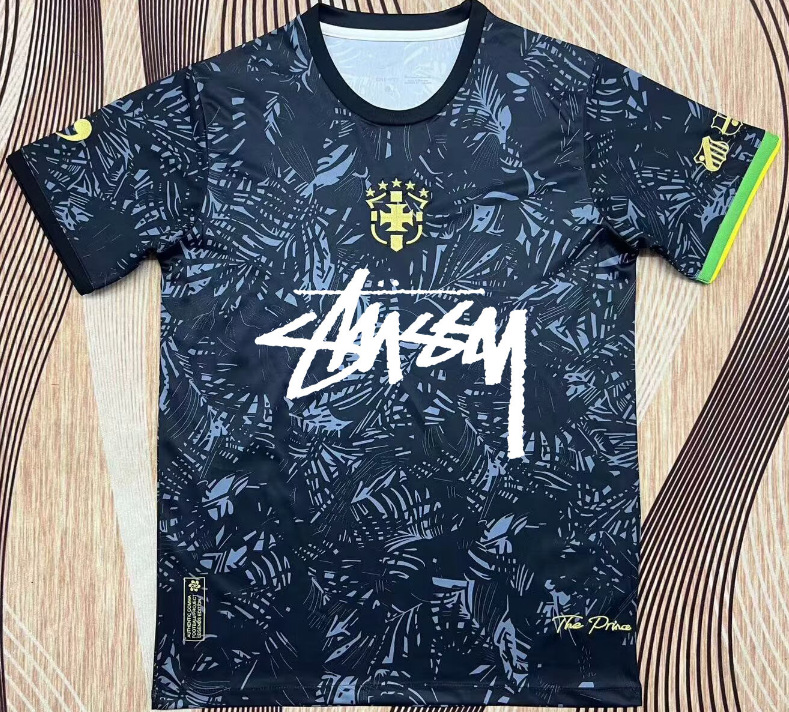 Stussy Jersey Brasil Flamengo Italia Edición conmemorativa Portugal París Francia Uniforme de fútbol