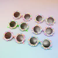DIY новые детские солнцезащитные очки стиль милые девочки конфеты круглые рамки модные солнцезащитные очки дети оптом