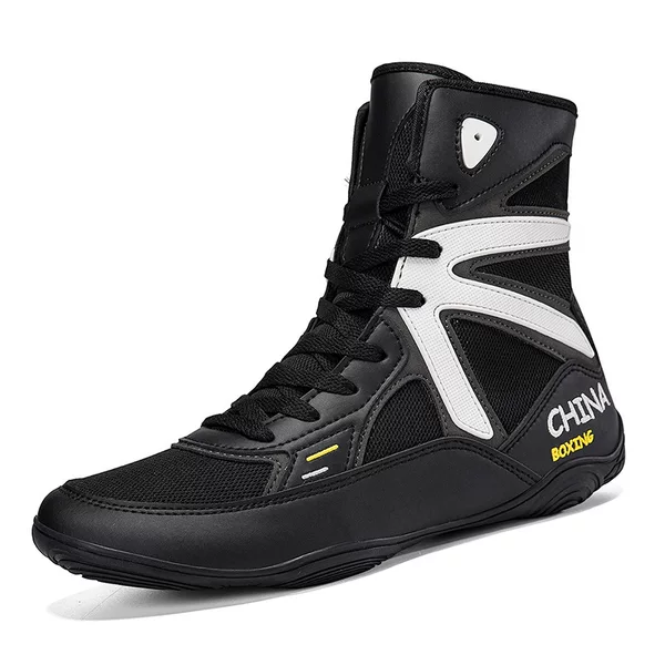Cross-Border Dropshipping Foreign Trade New Men's Large Size High-Top Indoor Training Fighting Wrestling Shoes Non-Slip Boxing Shoes