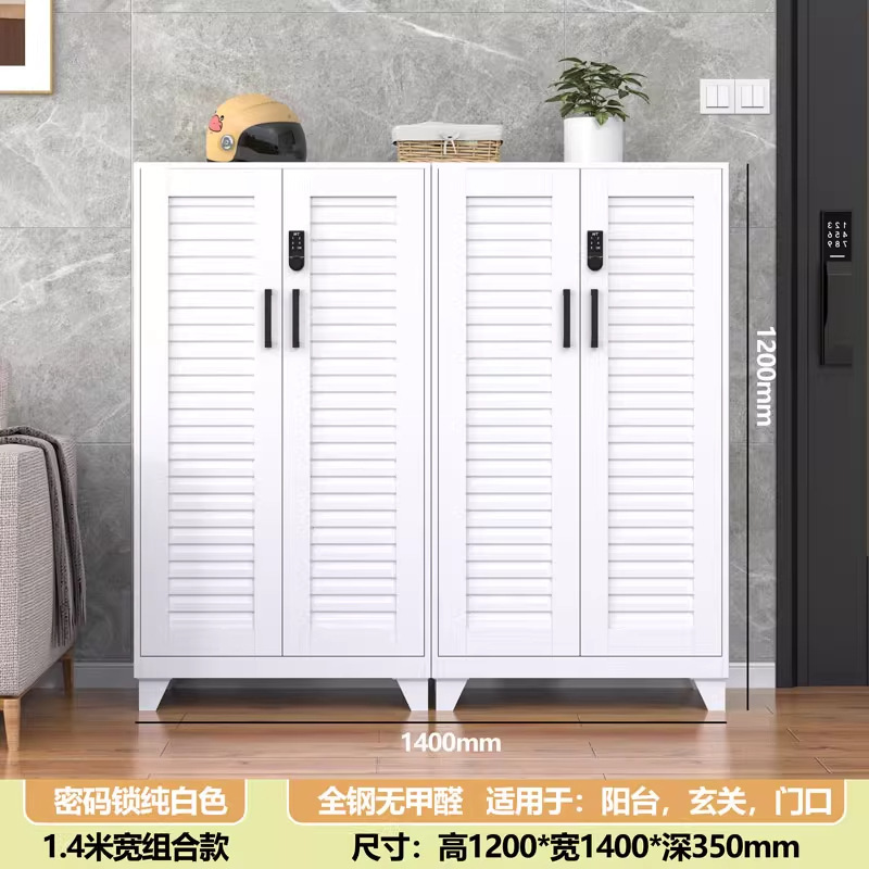 2025新款钢制鞋柜密码锁防潮防锈楼道玄关储物柜子阳台门口收纳柜|undefined