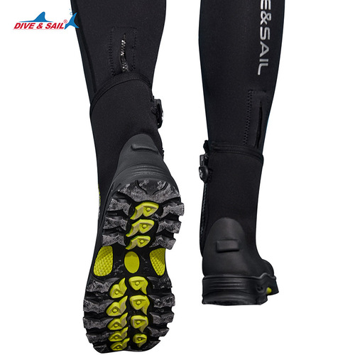 DIVE&SAIL diving shoes 5MM high-top hard-soled beach anti-scratch anti-slip river tracing shoes snorkeling fins diving boots