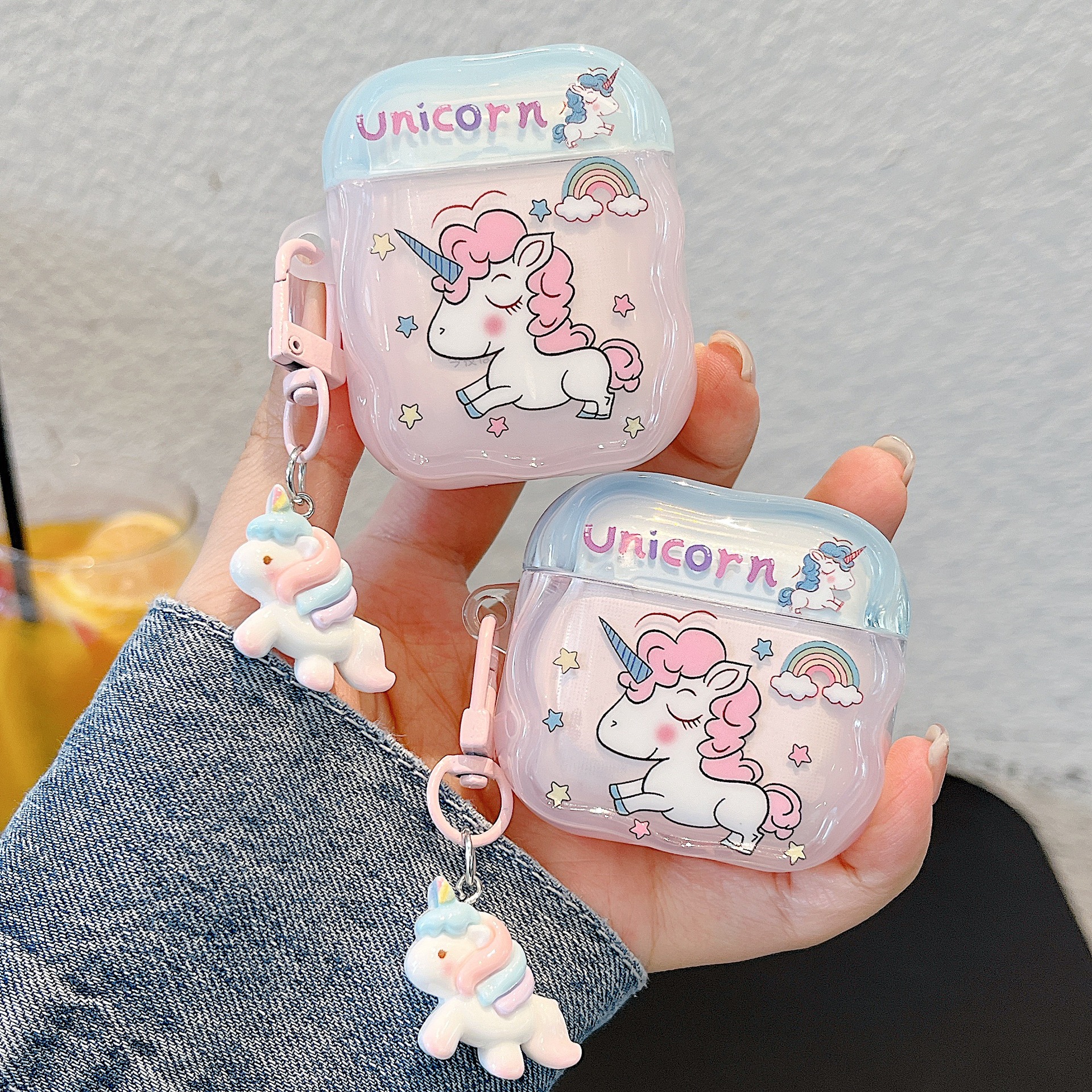 Cubierta de auriculares IMD Unicornio de dibujos animados para AirPods Pro Cubierta de auriculares Bluetooth AirPods3 / 4 generación a prueba de caídas image 2