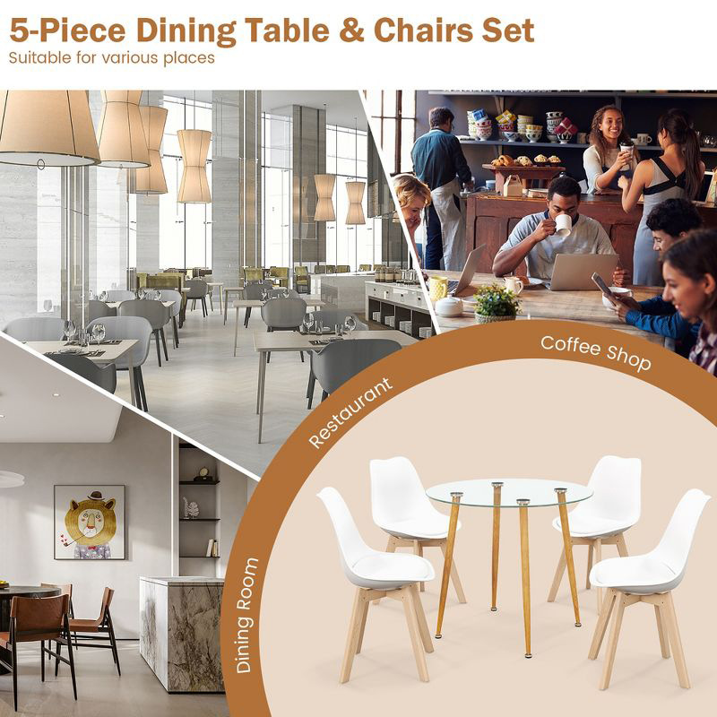 Mesa de comedor de vidrio templado Mesa de comedor transparente rectangular mesa de comedor de vidrio