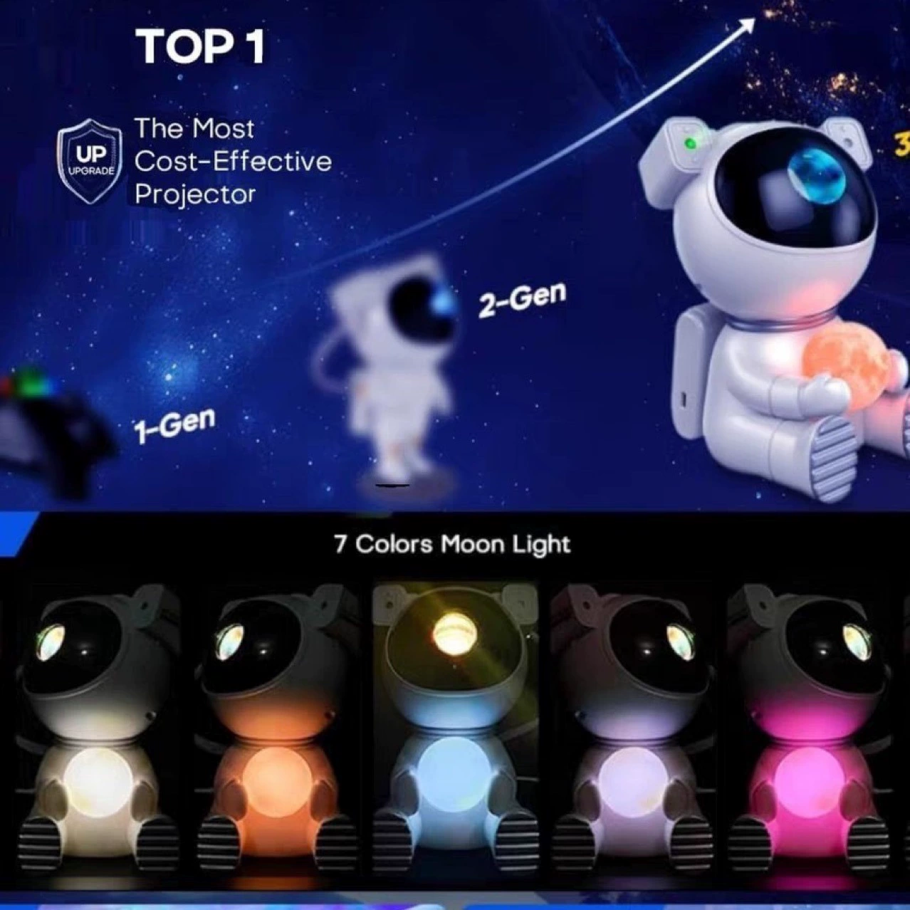 Astronaut, star projection, atmospheric lamp, space lights for bedroom