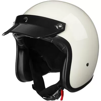 Motosiklet kaskı (dəbilqə) — new national standard 3c helmet, customizable - solid-colormilky-white-black-brim-m55-56