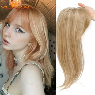 Top-Up Fluffy Hairpiece for Invisible Bangs and Sideburns to Increase Hair Volume, Cover Gray Hair, Bangs Wig