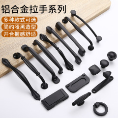 Black American female finger simple wardrobe window drawer cabinet aluminum alloy handle hardware accessories furniture handle