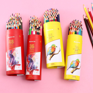 Baizhi Water-Soluble Colorfuled Pencil Hexagonal Rod Colorfuled Lead 48 Colorfuls 36 Kidsren Primary School Students Graffiti Painting Pen Stationery Wholesale
