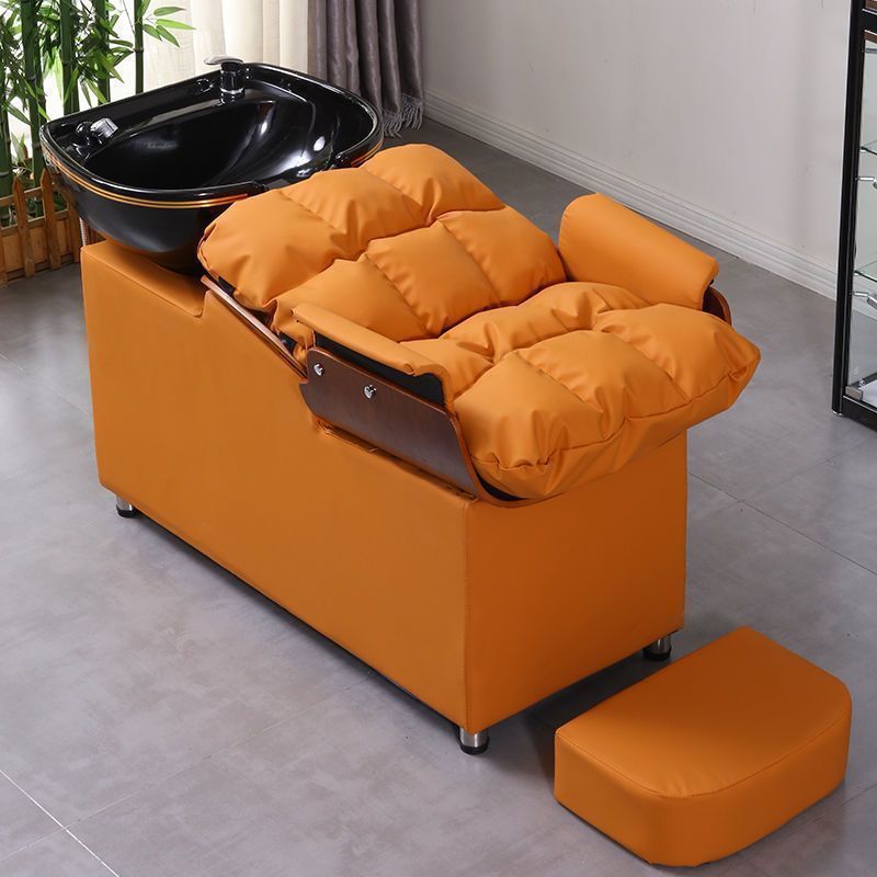 Cama de champú de celebridades de Internet, peluquería de alta gama, cama de champú semi-reclinada, peluquería, peluquería, cama de champú de lavado de cerámica especial