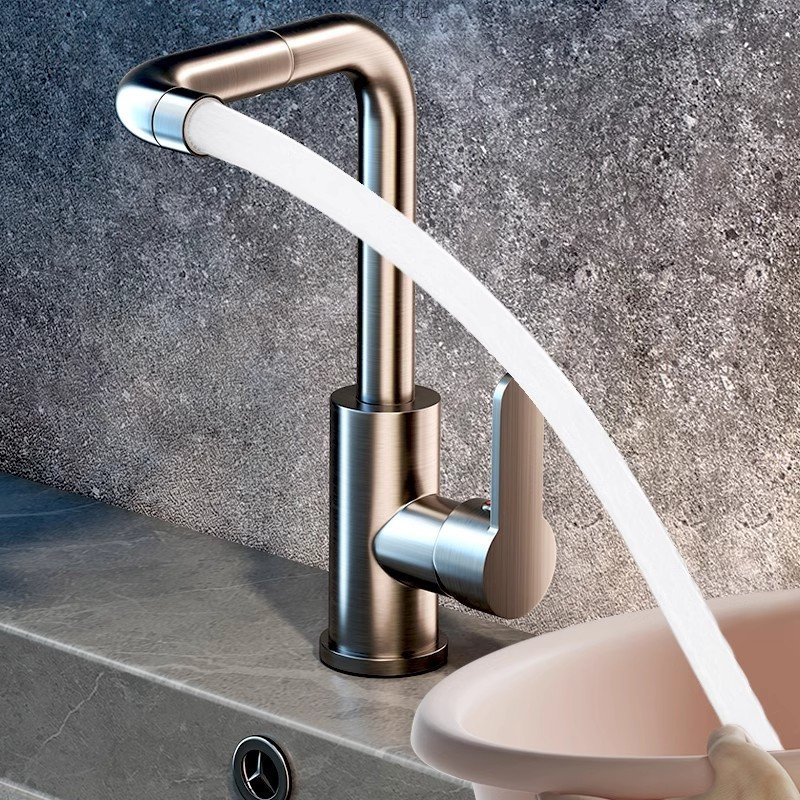 Washbasin faucet, hot and cold, household bathroom washbasin, multi-functional washing basin, all-copper countertop basin faucet factory full figure