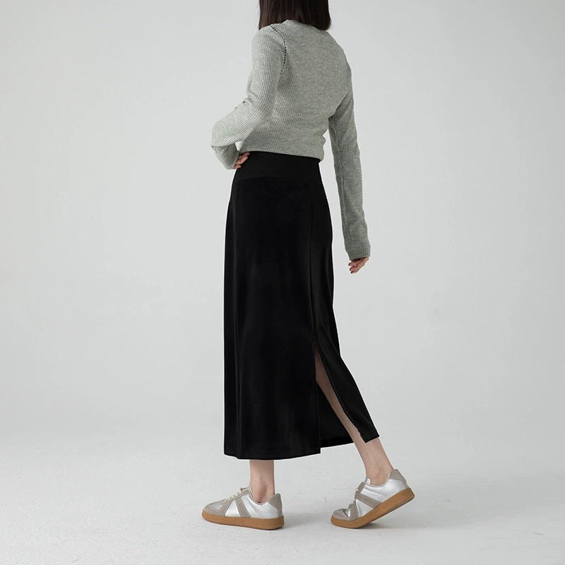 Платье для беременных Золотые бархатные юбки для беременных весной и осенью